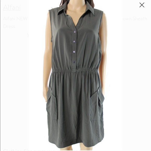 Alfani Olive green mid dress - Picture 1 of 3